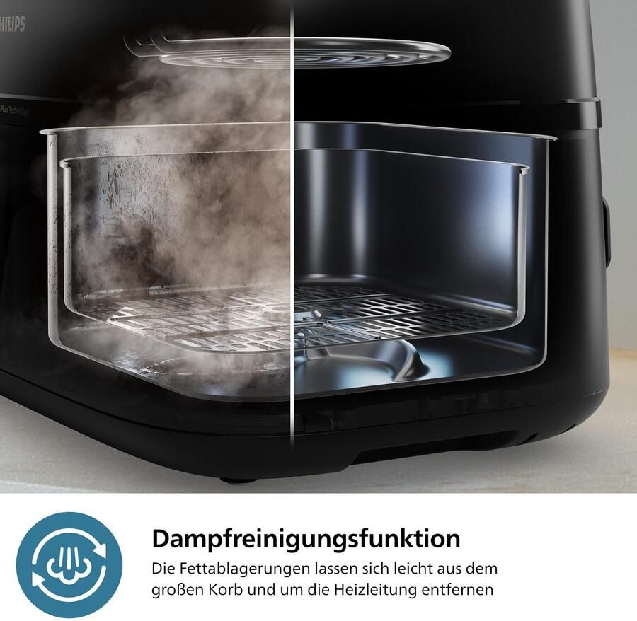Philips Airfryer NA555 00 Steam Airfryer 5000 Series Dual Basket 9L Capaciteit (3L+6L) - Foto 5
