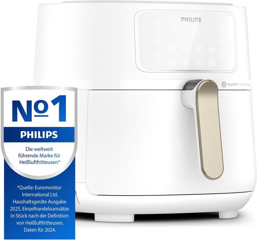 Philips 5000 series Airfryer 7.2L Friggitrice ad aria 16 in 1 App per ricette HD9285.00 Argento Bianco - Foto 8