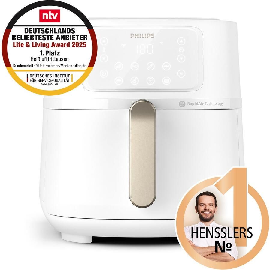 Philips 5000 series Airfryer 7.2L Friggitrice ad aria 16 in 1 App per ricette HD9285.00 Argento Bianco - Foto 6