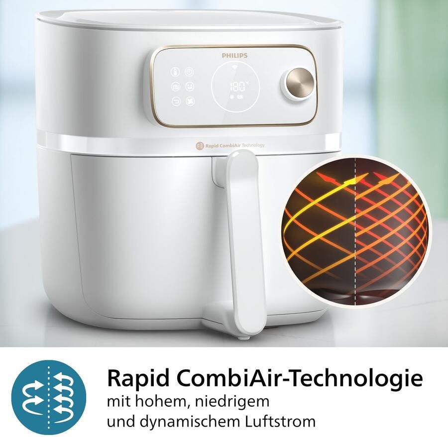 Philips 7000 Series Airfryer Combi XXL Connected HD9876 20 Rapid CombiAir 8.3L Tot 6 Personen Wit - Foto 3