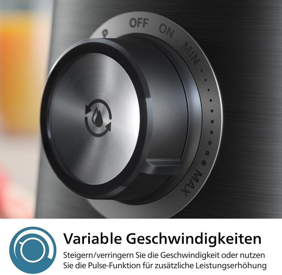 Philips Blender HR3040 00 5000 Series met ProBlend Plus-technologie 2-liter container en automatische reiniging roestvrij staal grijs - Foto 3