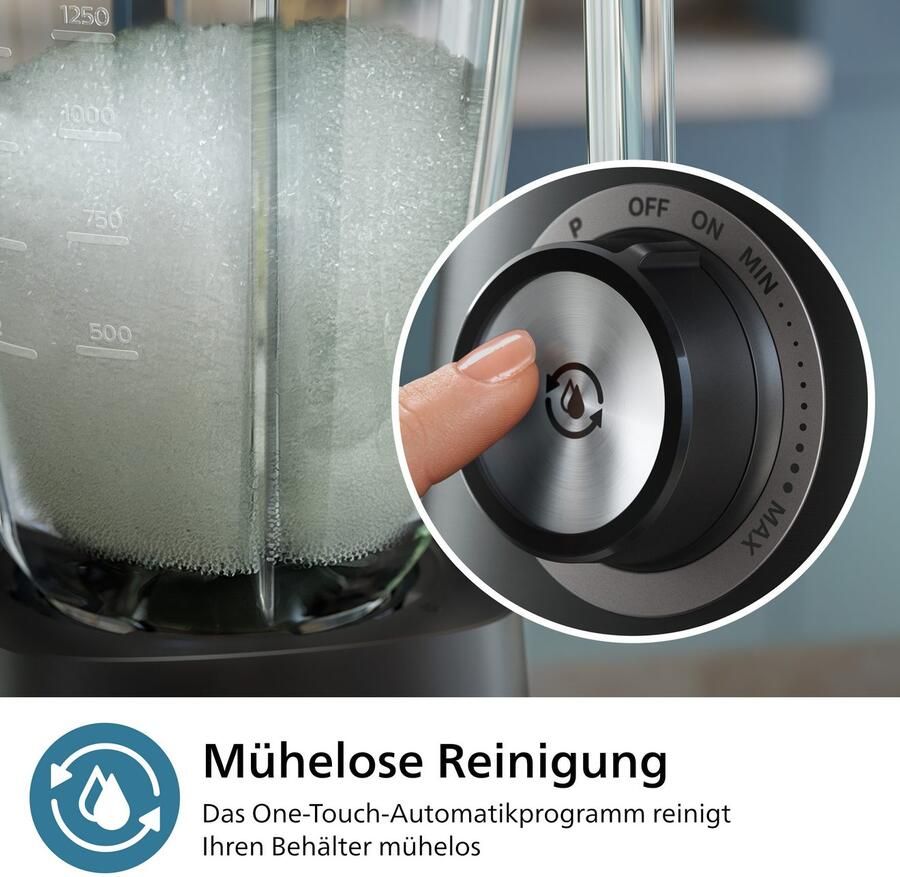 Philips Blender HR3040 00 5000 Series met ProBlend Plus-technologie 2-liter container en automatische reiniging roestvrij staal grijs - Foto 4