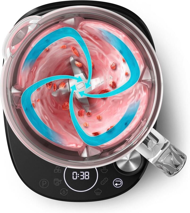 Philips Blender HR3760x10 7000 Series met ProBlend ultra-technologie 2l-glascontainer en snelle keuzeprogramma s metallic zwart - Foto 5