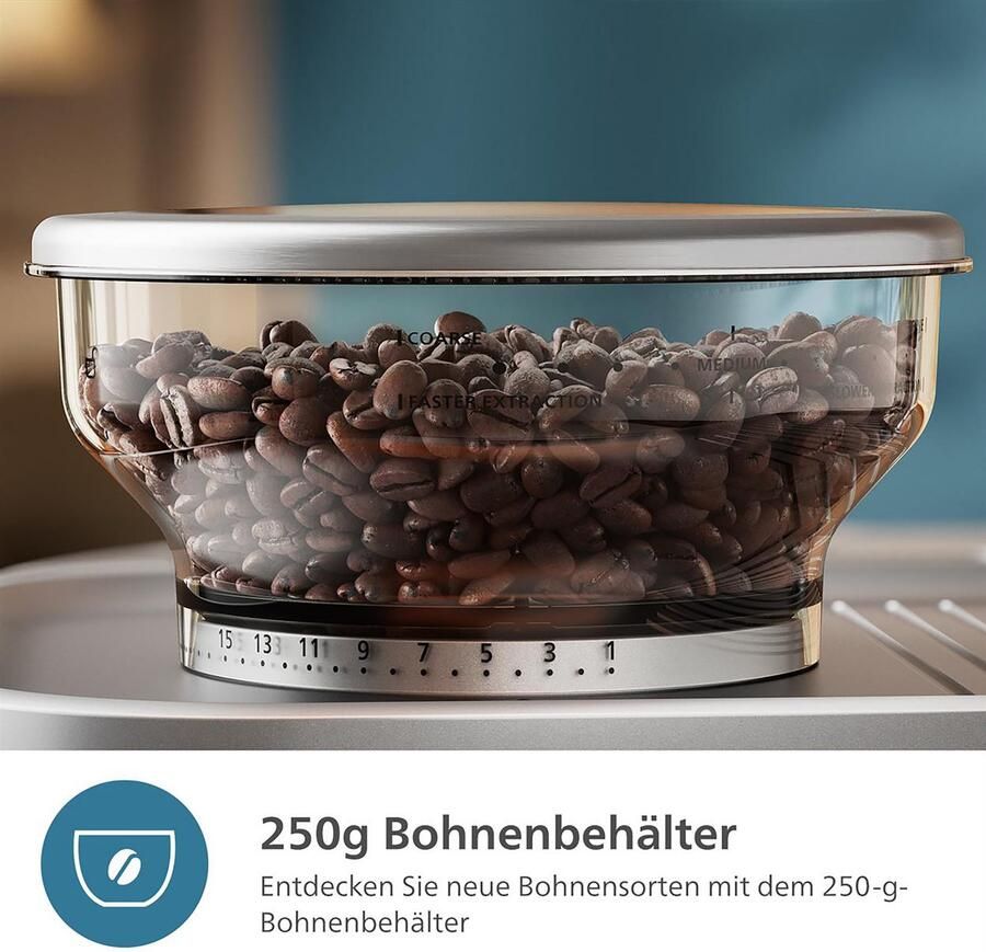 Philips Barista Brew Semi-Automatische Espressomachine Enkele & Dubbele Espresso Americano-functie 250g Bonenreservoir Intuïtieve Begeleiding Gekalibreerde Tamper Zilver Metaal (PSA3218 01)