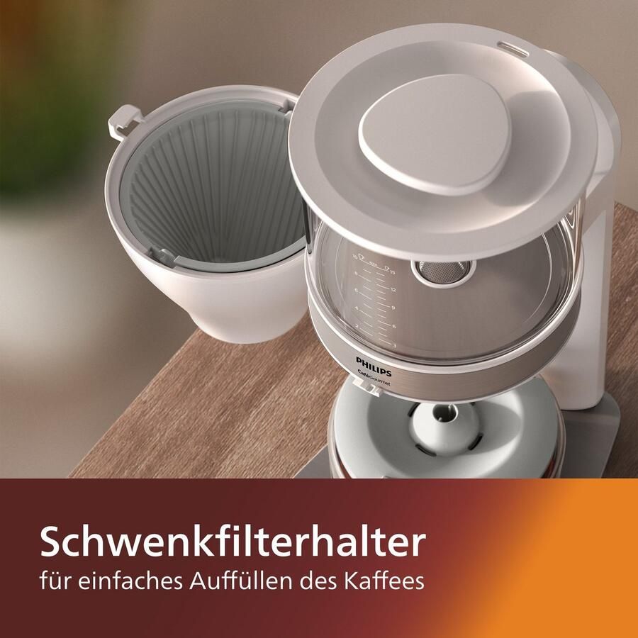 Philips Filterkoffieapparaat Café Gourmet HD5416 60 1 25 l Druppelstop en uitschakelfunctie Boil and Brew-systeem