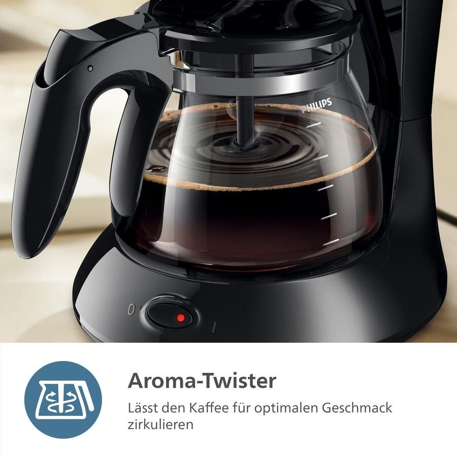 Philips Filterkoffieapparaat HD7461 20 Daily Collection 1 2 l Aroma-Twister druppelstop automatische uitschakeling zwart - Foto 4