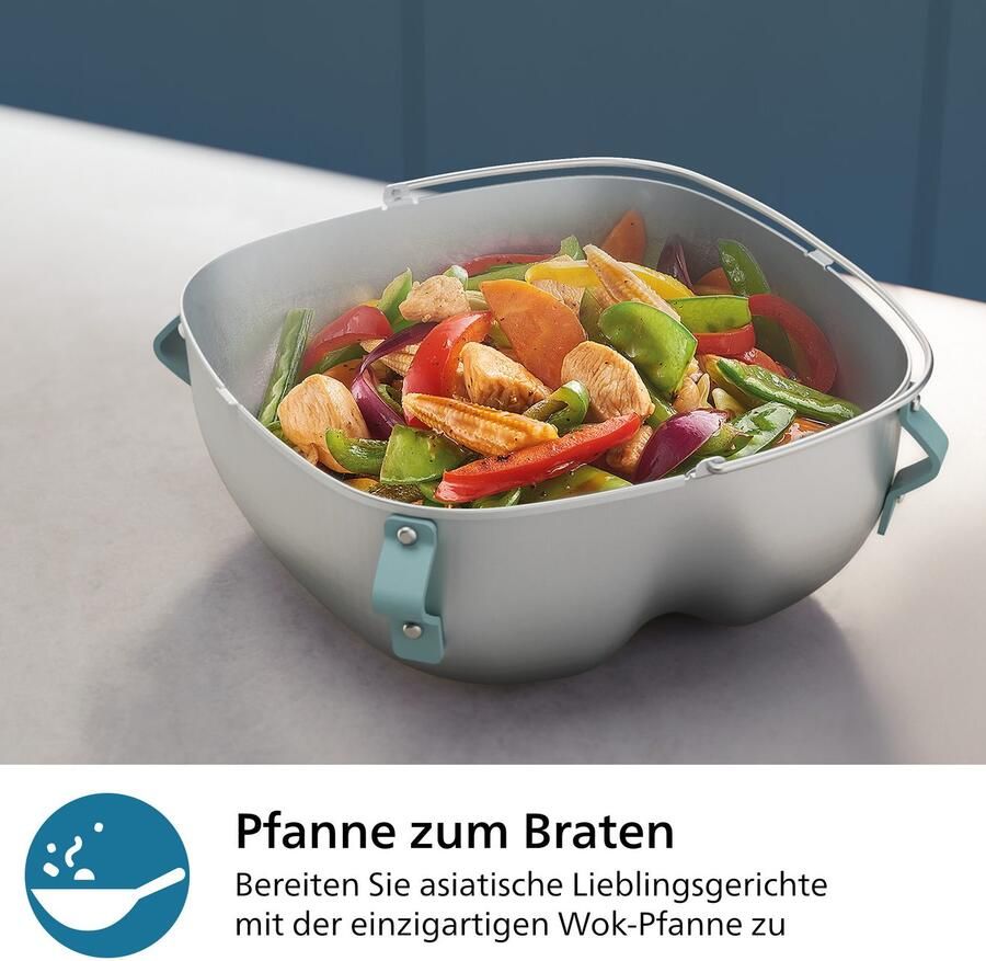 Philips Grillpan-inzet HD9960 00 2-in-1: wokpan en stoominzet Airfryer accessoire compatibel met airfryer combi 7000 series vaatwasmachinebestendig - Foto 4