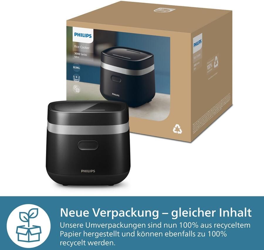 Philips Rijstkoker Mini 3000 Series voor 1-3 Personen met 8 vooraf ingestelde Programma's - Foto 10