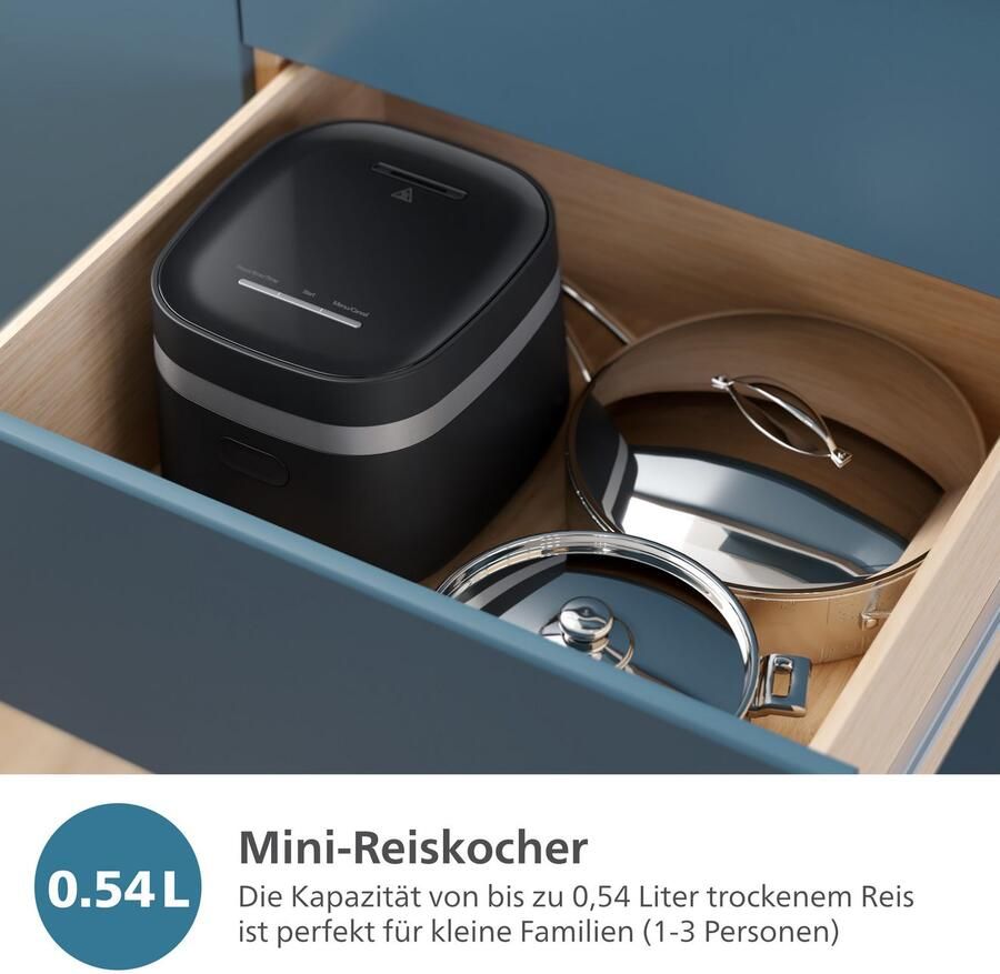 Philips Rijstkoker Mini 3000 Series voor 1-3 Personen met 8 vooraf ingestelde Programma's - Foto 2
