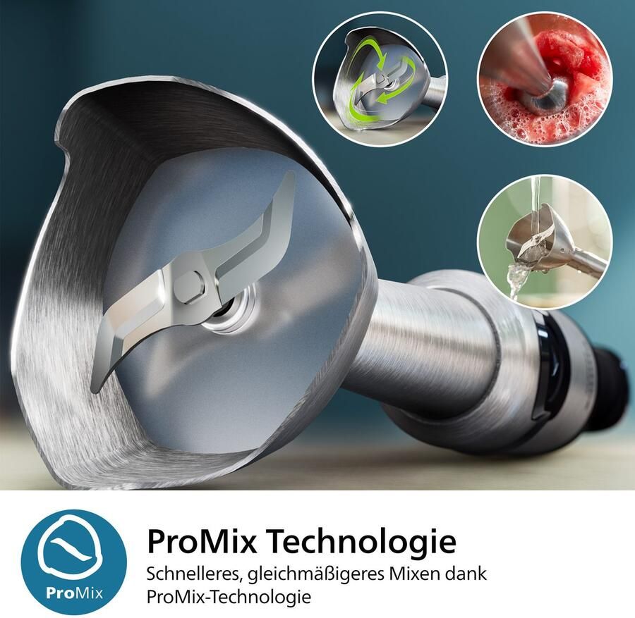 Philips Staafmixer HR2682 00 5000 Series met ProMix-technologie Beker en garde-opzetstuk roestvrij staal zwart