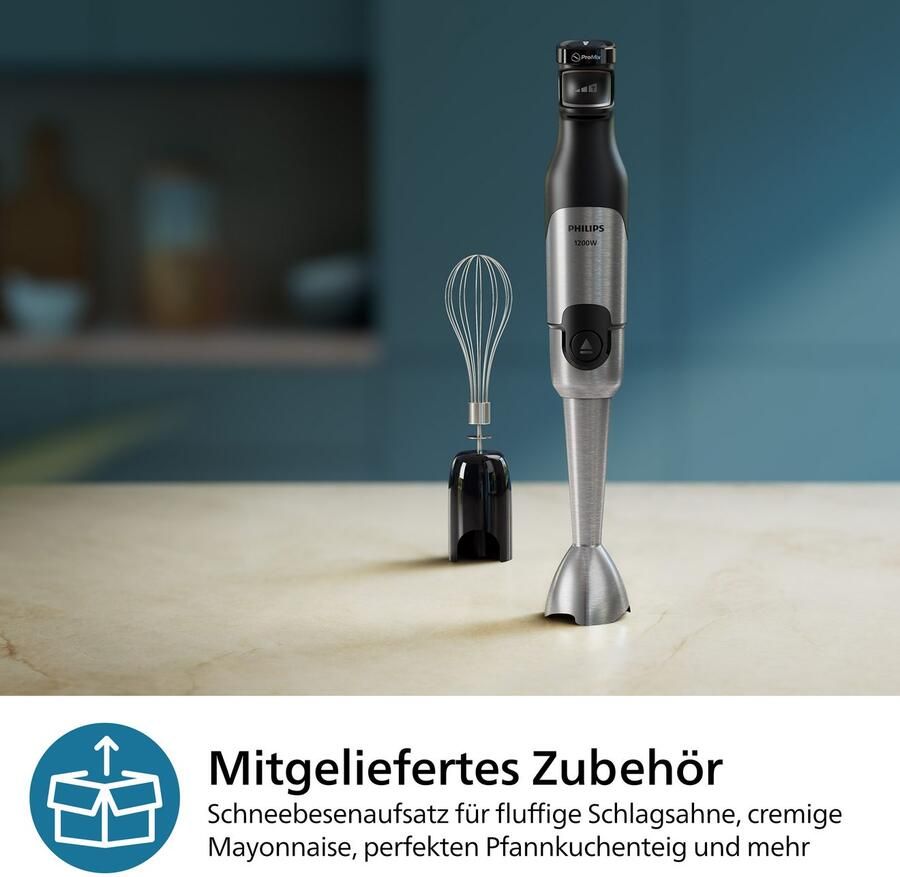 Philips Staafmixer HR2682 00 5000 Series met ProMix-technologie Beker en garde-opzetstuk roestvrij staal zwart - Foto 4