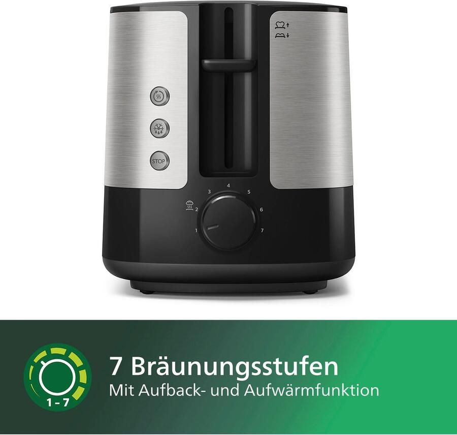 Philips Toaster HD2637 90 Viva Collection Broodrooster kruimellade 7 bruiningsniveaus zilverkleur - Foto 5