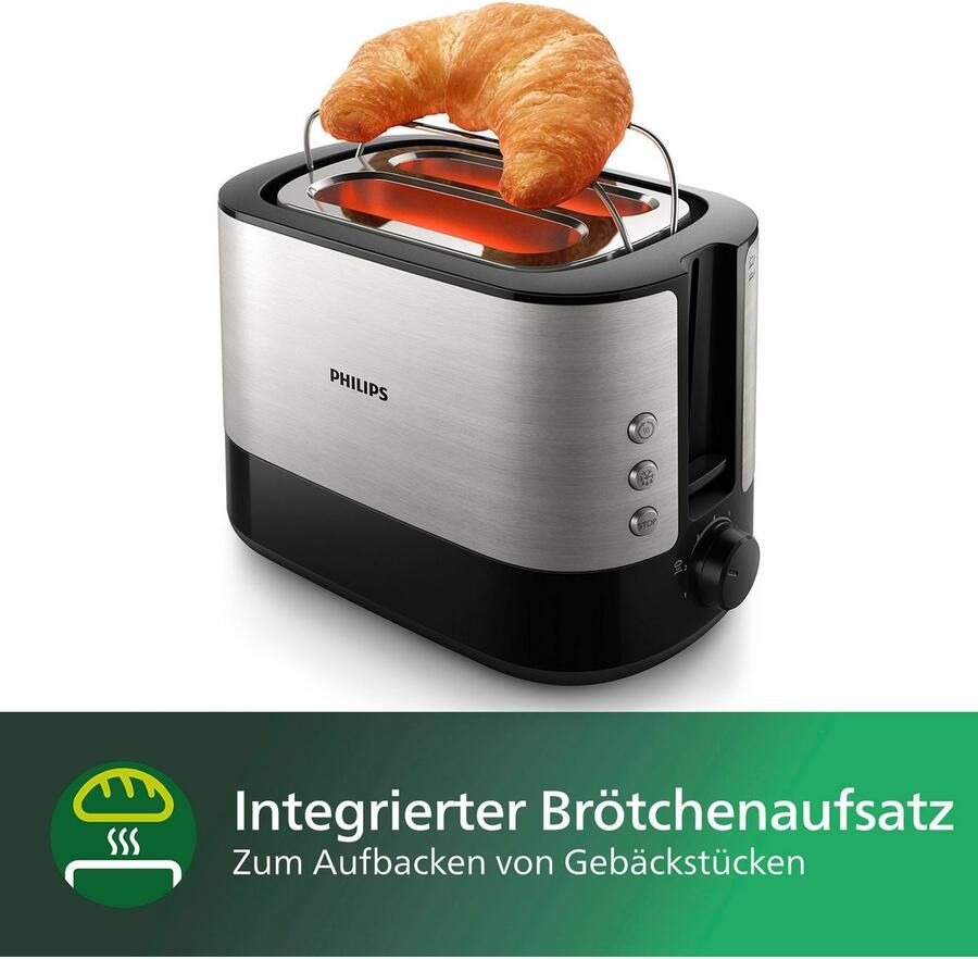 Philips Toaster HD2637 90 Viva Collection Broodrooster kruimellade 7 bruiningsniveaus zilverkleur - Foto 3