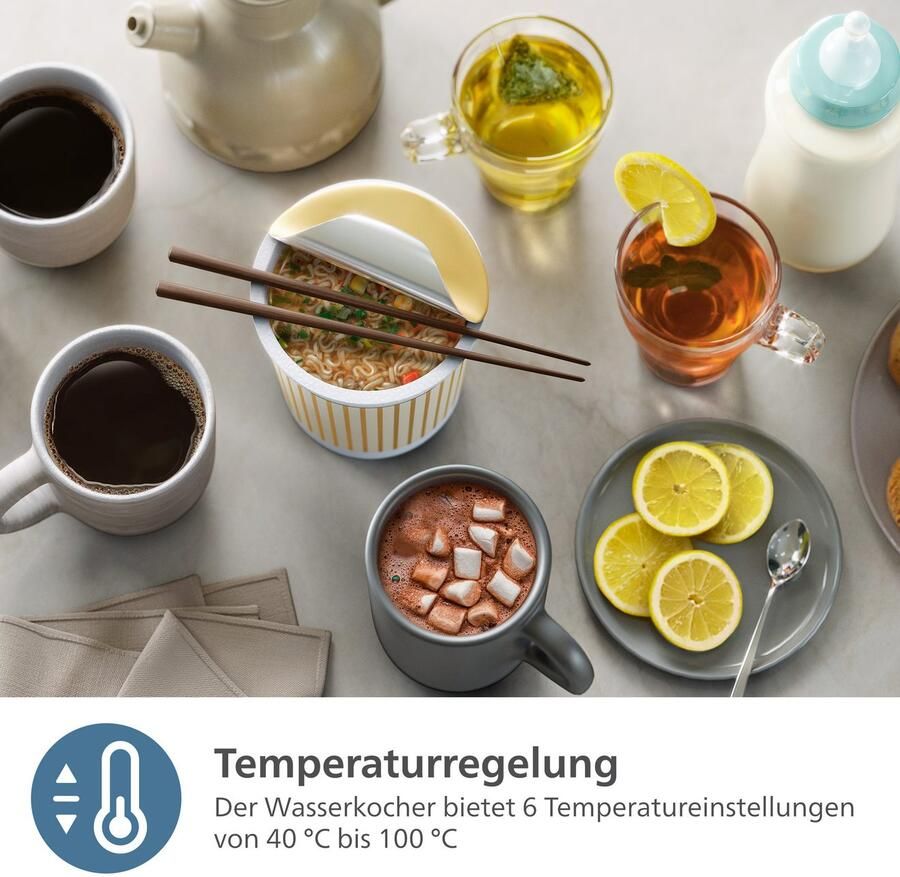 Philips Waterkoker HD9396 90 7000 Series dubbelwandig met 6 temperatuurinstellingen 1 7 l - Foto 2