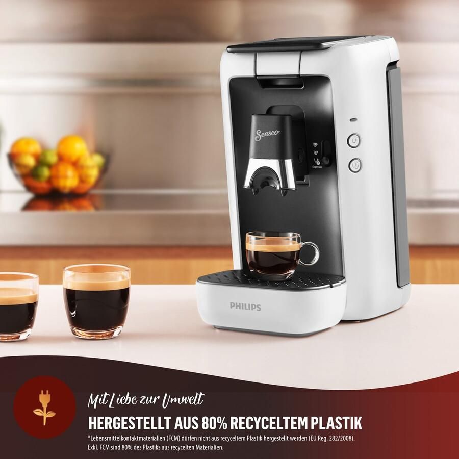 Philips Senseo Maestro Koffiepadmachine CSA260 10 Keuze uit 1 of 2 Kopjes Instelbare Intensiteit Automatische Uitschakeling Groot Waterreservoir Wit