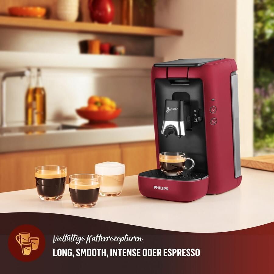 Philips Senseo Maestro Koffiepadmachine CSA260 90 Keuze uit 1 of 2 Kopjes Instelbare Intensiteit Automatische Uitschakeling Groot Waterreservoir Rood - Foto 4