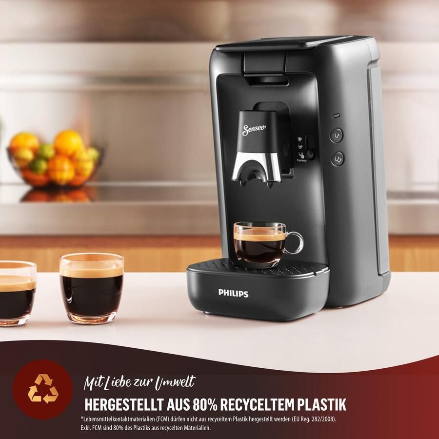 Philips Senseo Maestro Koffiepadmachine CSA260 60 Keuze uit 1 of 2 Kopjes Instelbare Intensiteit Automatische Uitschakeling Groot Waterreservoir Zwart