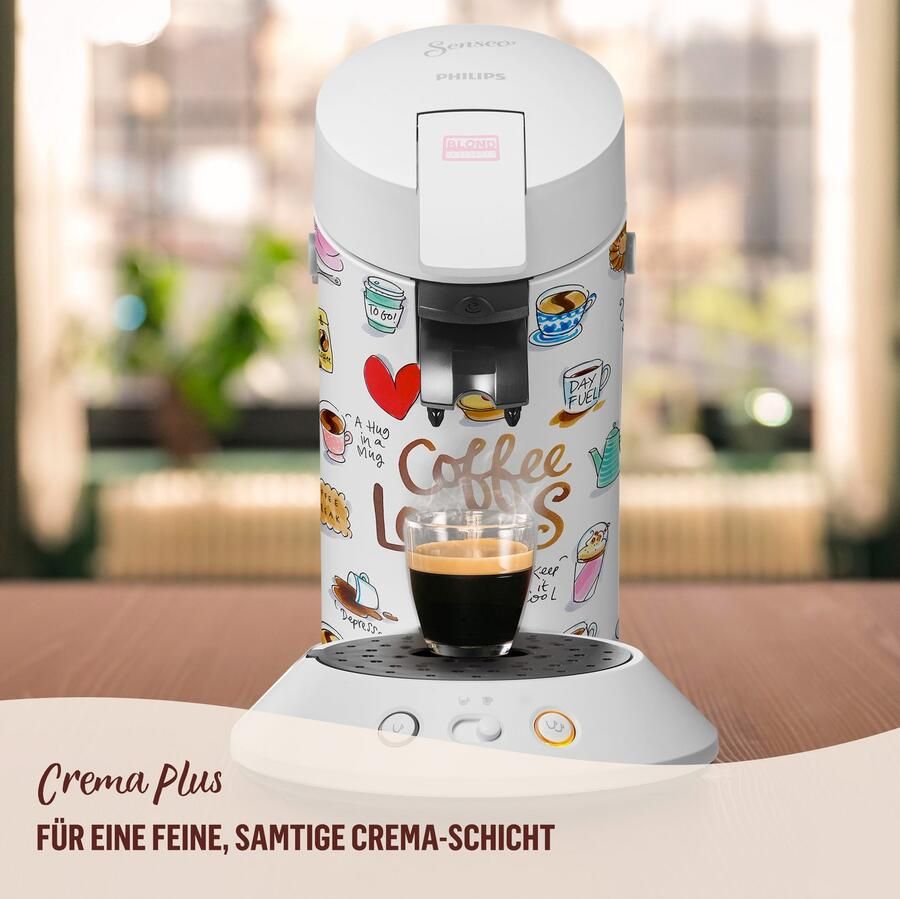 Senseo Koffiepadautomaat Original Plus CSA210 15 met twee koffie-instellingen van 28% gerecycled plastic incl. 2 blond limited edition mokken - Foto 3