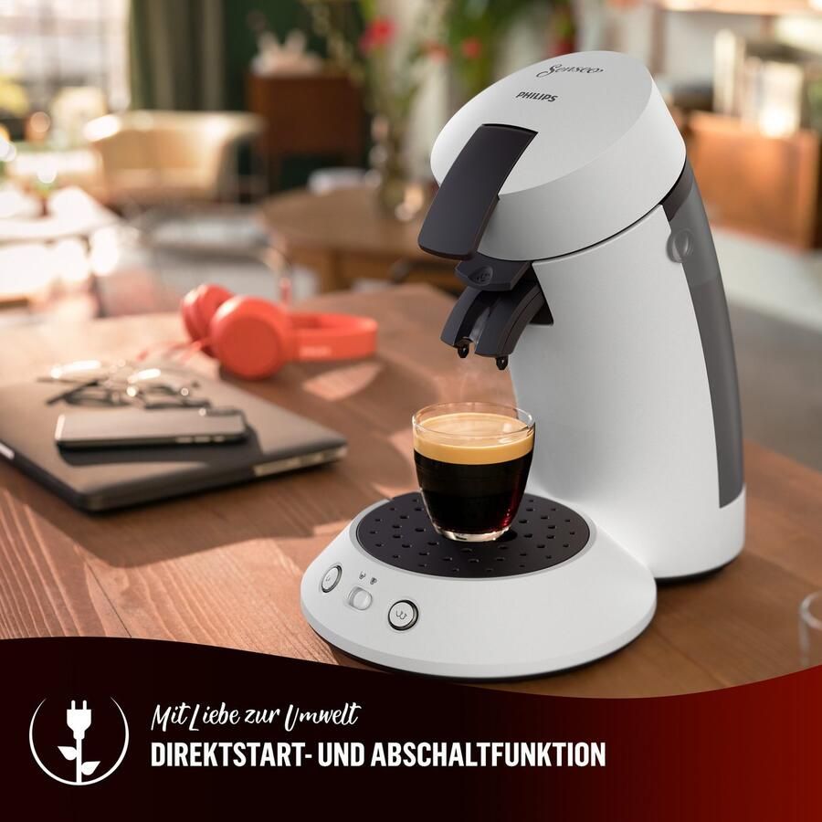 Philips Senseo Original Plus Koffiepadmachine CSA210 10 Keuze uit 1 of 2 Kopjes Instelbare Intensiteit Automatische Uitschakeling Wit - Foto 1