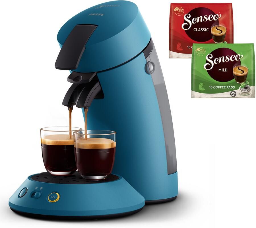 Philips Senseo Original Plus Koffiepadmachine CSA210 00 Keuze uit 1 of 2 Kopjes Instelbare Intensiteit Automatische Uitschakeling Blauw - Foto 7