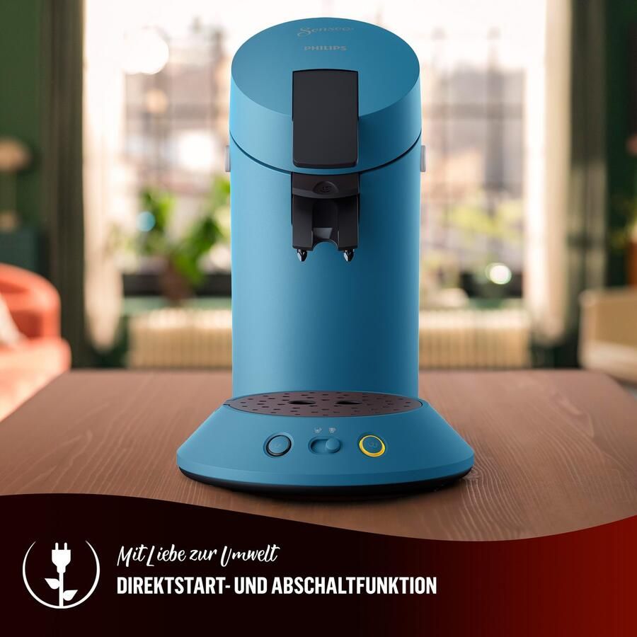Philips Senseo Original Plus Koffiepadmachine CSA210 00 Keuze uit 1 of 2 Kopjes Instelbare Intensiteit Automatische Uitschakeling Blauw - Foto 2