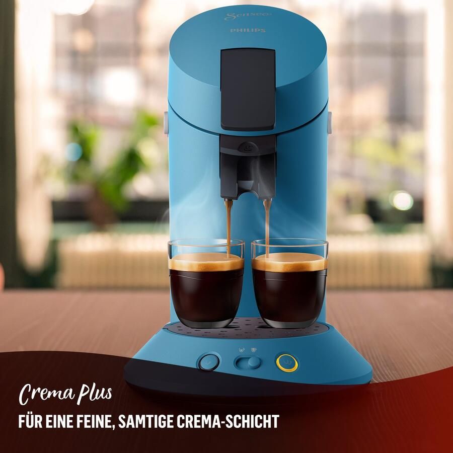 Philips Senseo Original Plus Koffiepadmachine CSA210 00 Keuze uit 1 of 2 Kopjes Instelbare Intensiteit Automatische Uitschakeling Blauw - Foto 4