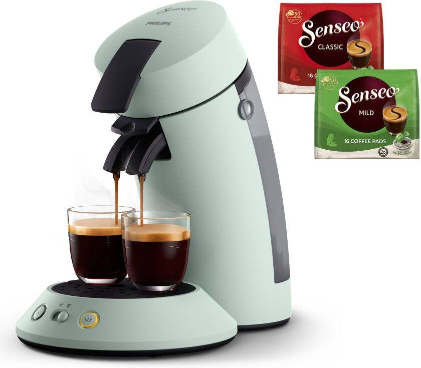Philips Senseo Original Plus Koffiepadmachine CSA210 20 Keuze uit 1 of 2 Kopjes Instelbare Intensiteit Automatische Uitschakeling Mintgroen
