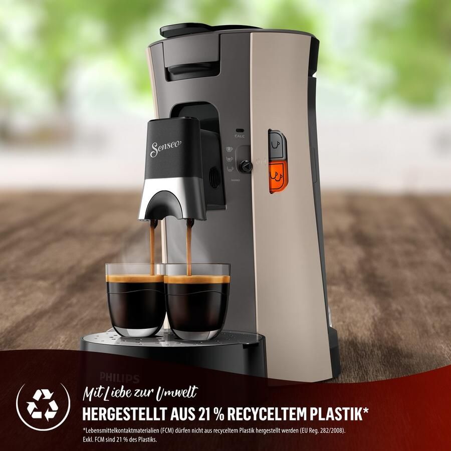 Philips Senseo Select Koffiepadmachine CSA240 30 Keuze uit 1 of 2 Kopjes Instelbare Intensiteit Automatische Uitschakeling Nougat en Kasjmiergrijs - Foto 2
