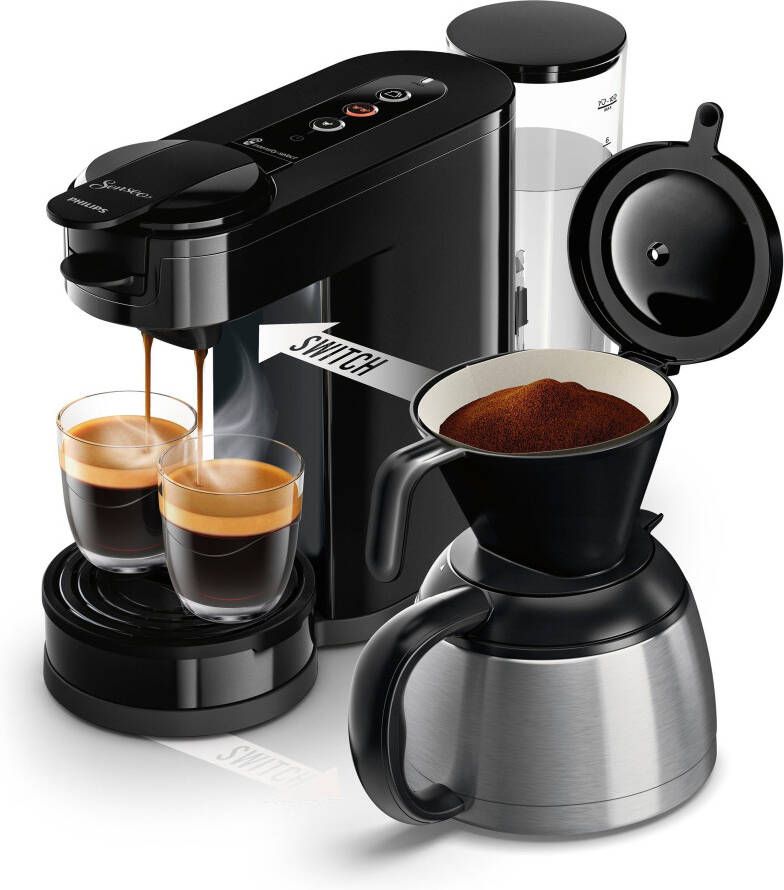 Philips Senseo Switch Koffiemachine HD6592 64 Pad- en Filterkoffiezetapparaat Automatische Uitschakeling Instelbare Intensiteit Incl Thermische Kan Zwart - Foto 2