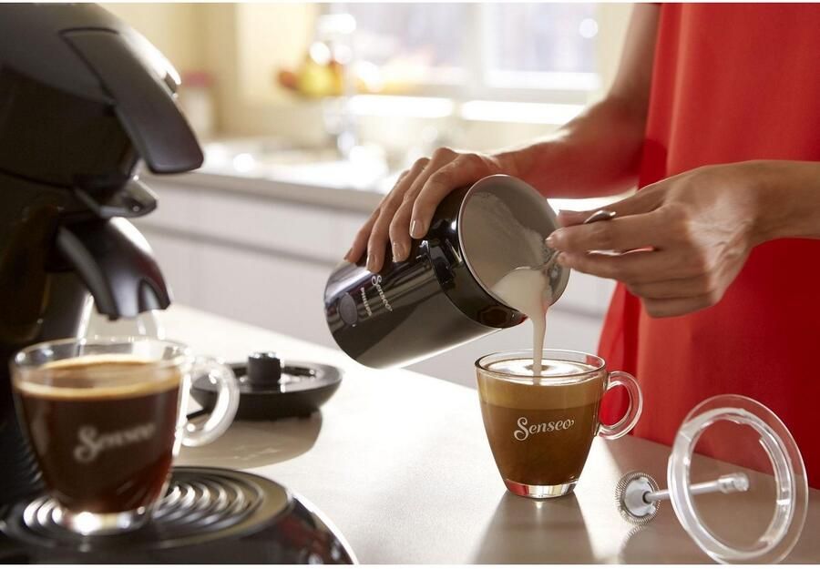 Philips Senseo Elektrische Melkopschuimer CA6500 60 Antikleeflaag Vaatwasserbestendig Ook voor Cappuccino Zwart 120ml