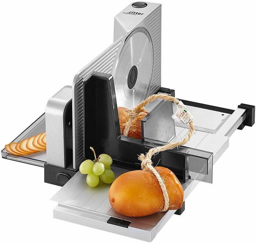 Ritter Snijmachine icaro 7 Made in Germany Allessnijder Elektrisch inklapbar 65W Eco Motor broodsnijmachine vleeswarensnijmachine vlees brood gronten broodsnijder Zilver - Foto 2