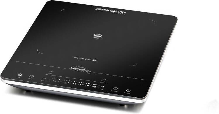 Rommelsbacher inductiekookplaat CT 2020 IN – glaskeramische enkele kookplaat met touch bediening timer en 10 vermogensniveaus – 2000 W