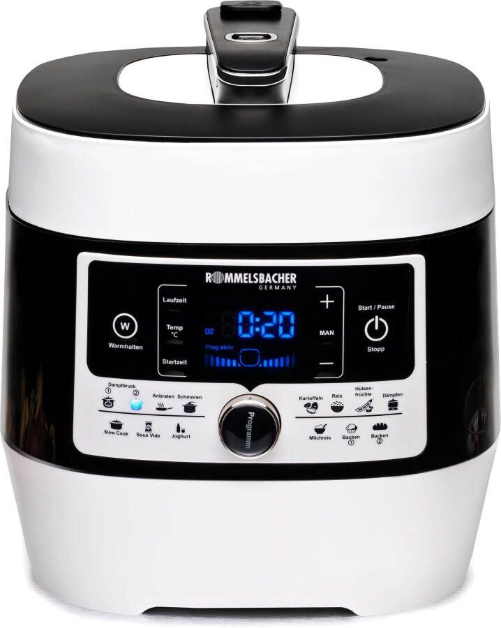 Rommelsbacher multifunctionele snelkookpan Mein Hans MD 1000 – 14 programma s – Snelkoken Rijstkoken Sauteren Stomen Slowcooking Sous-vide Bakken en braden Frituren – 6 liter - Foto 2