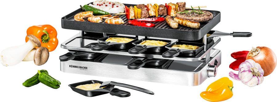 Rommelsbacher Raclettegrill RC 1400 – 8 personen – omkeerbare grillplaat met crêpevormen – gourmetstel met pannen en spatels – antiaanbaklaag – 1500W - Foto 2