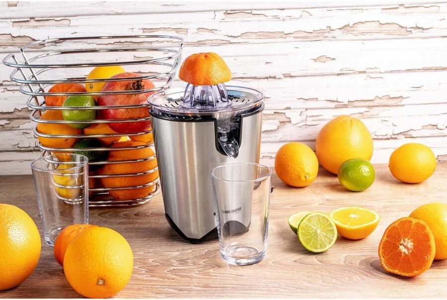 Rommelsbacher Citruspers ZP 60 E – elektrische citruspers van RVS – met druppelstop & automatische start stop – voor sinaasappel citroen & grapefruit - Foto 5