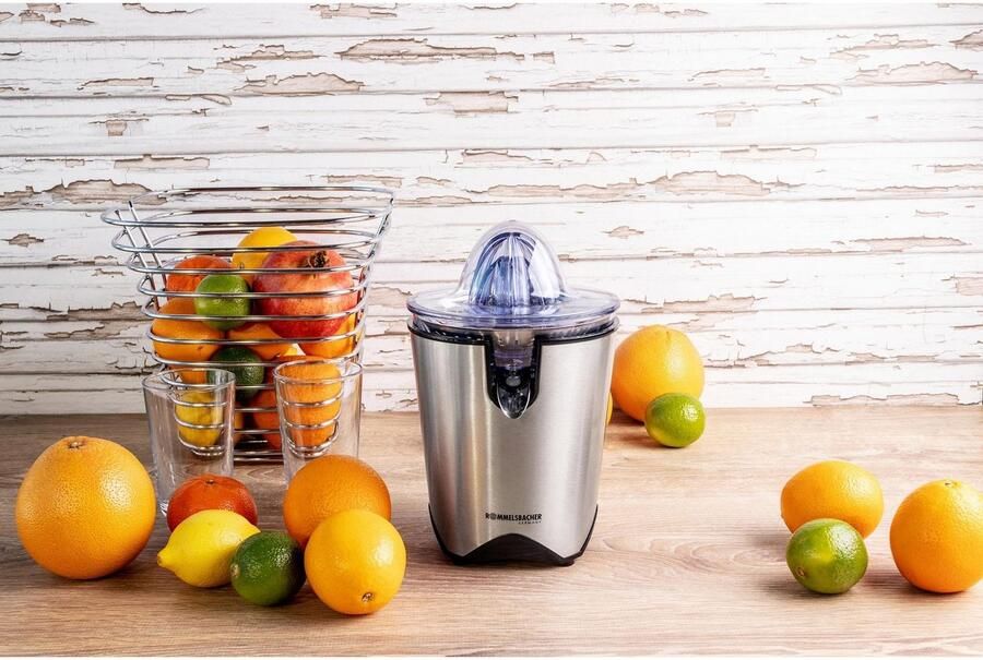Rommelsbacher Citruspers ZP 60 E – elektrische citruspers van RVS – met druppelstop & automatische start stop – voor sinaasappel citroen & grapefruit - Foto 6