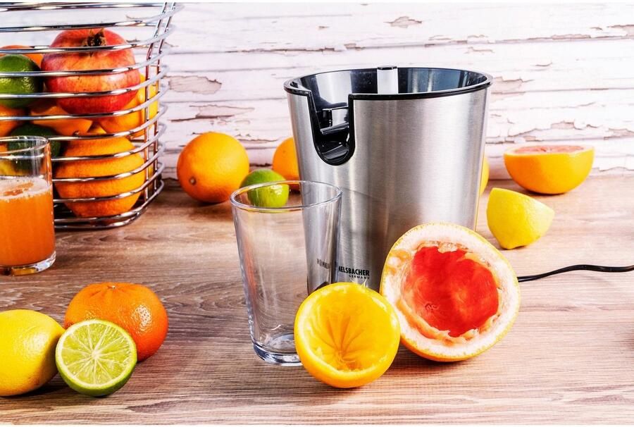 Rommelsbacher Citruspers ZP 60 E – elektrische citruspers van RVS – met druppelstop & automatische start stop – voor sinaasappel citroen & grapefruit - Foto 4