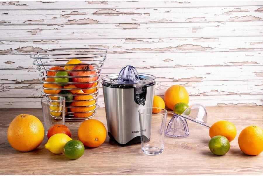 Rommelsbacher Citruspers ZP 60 E – elektrische citruspers van RVS – met druppelstop & automatische start stop – voor sinaasappel citroen & grapefruit - Foto 7