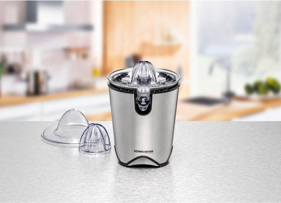 Rommelsbacher Citruspers ZP 60 E – elektrische citruspers van RVS – met druppelstop & automatische start stop – voor sinaasappel citroen & grapefruit - Foto 3