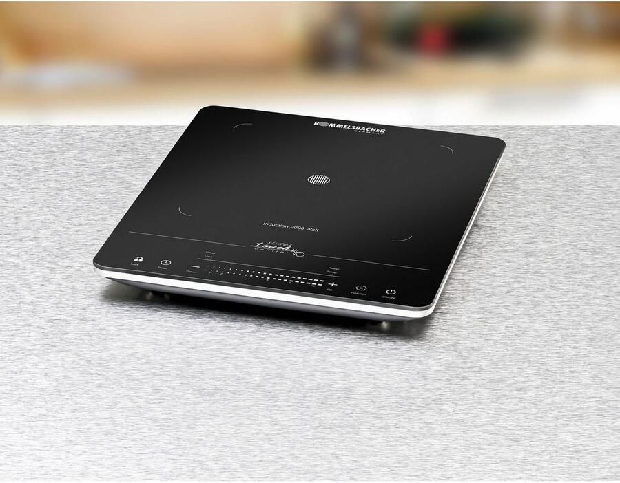 Rommelsbacher inductiekookplaat CT 2020 IN – glaskeramische enkele kookplaat met touch bediening timer en 10 vermogensniveaus – 2000 W - Foto 3