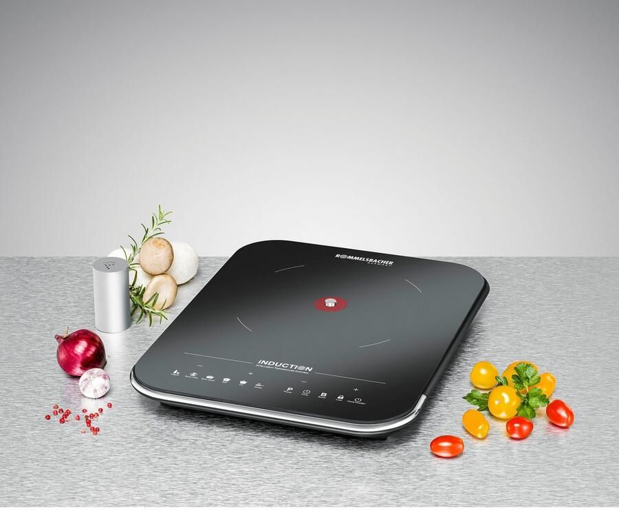 Rommelsbacher enkele kookplaat CTS 2000 IN inductie – enkele kookplaat met glaskeramisch oppervlak – 6 kookprogramma s touch bediening en timer - Foto 2