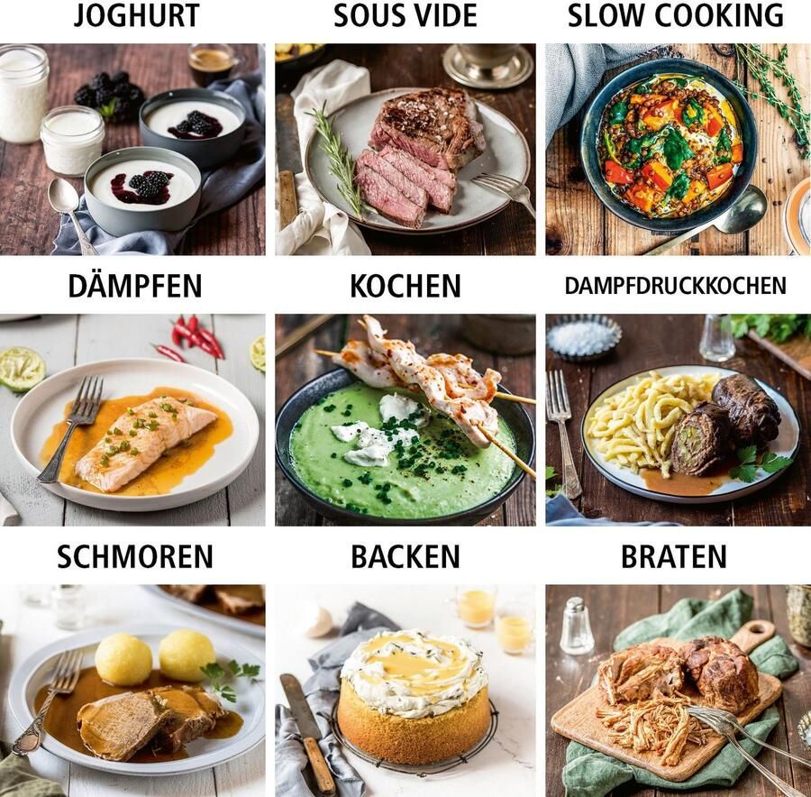 Rommelsbacher multifunctionele snelkookpan Mein Hans MD 1000 – 14 programma s – Snelkoken Rijstkoken Sauteren Stomen Slowcooking Sous-vide Bakken en braden Frituren – 6 liter - Foto 3