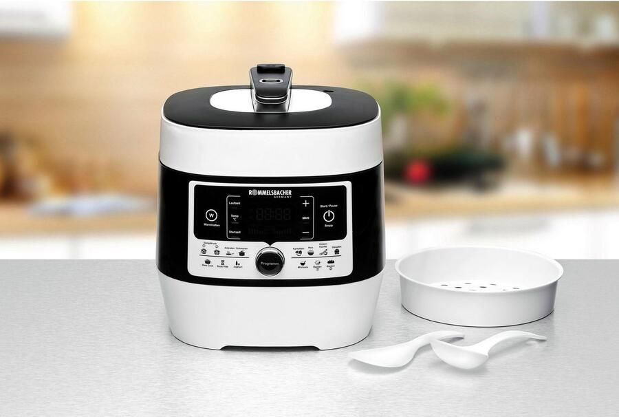 Rommelsbacher multifunctionele snelkookpan Mein Hans MD 1000 – 14 programma s – Snelkoken Rijstkoken Sauteren Stomen Slowcooking Sous-vide Bakken en braden Frituren – 6 liter - Foto 7