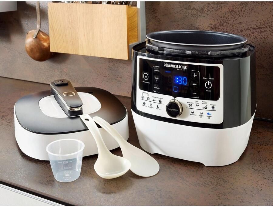 Rommelsbacher multifunctionele snelkookpan Mein Hans MD 1000 – 14 programma s – Snelkoken Rijstkoken Sauteren Stomen Slowcooking Sous-vide Bakken en braden Frituren – 6 liter - Foto 4