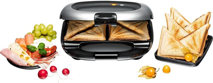 Rommelsbacher XL Tosti-ijzer ST 1000 – Sandwichmaker met Antiaanbaklaag – Voor 2 Grote Tosti s – Diepe Bakplaten & Overloopbeveiliging – 1000W - Foto 8