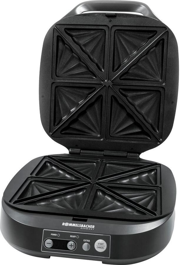 Rommelsbacher tosti-ijzer ST 1800 – Sandwichmaker en Panini Grill – 1800W – Antiaanbak grillplaten – Zwevend scharnier – Instelbare temperatuur – RVS - Foto 5