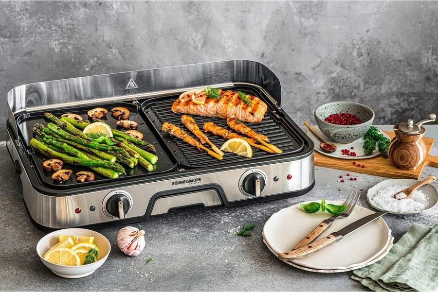 Rommelsbacher BBQ 2025 Tafelgrill 2000W Anti-aanbak & Vaatwasbestendig Voor Binnen & Buiten - Foto 5
