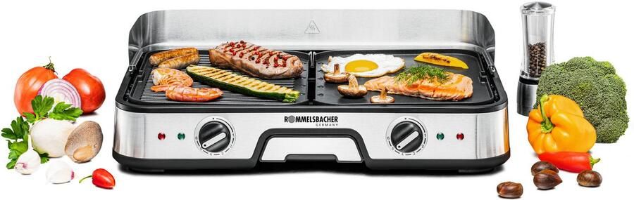 Rommelsbacher BBQ 2025 Tafelgrill 2000W Anti-aanbak & Vaatwasbestendig Voor Binnen & Buiten - Foto 10