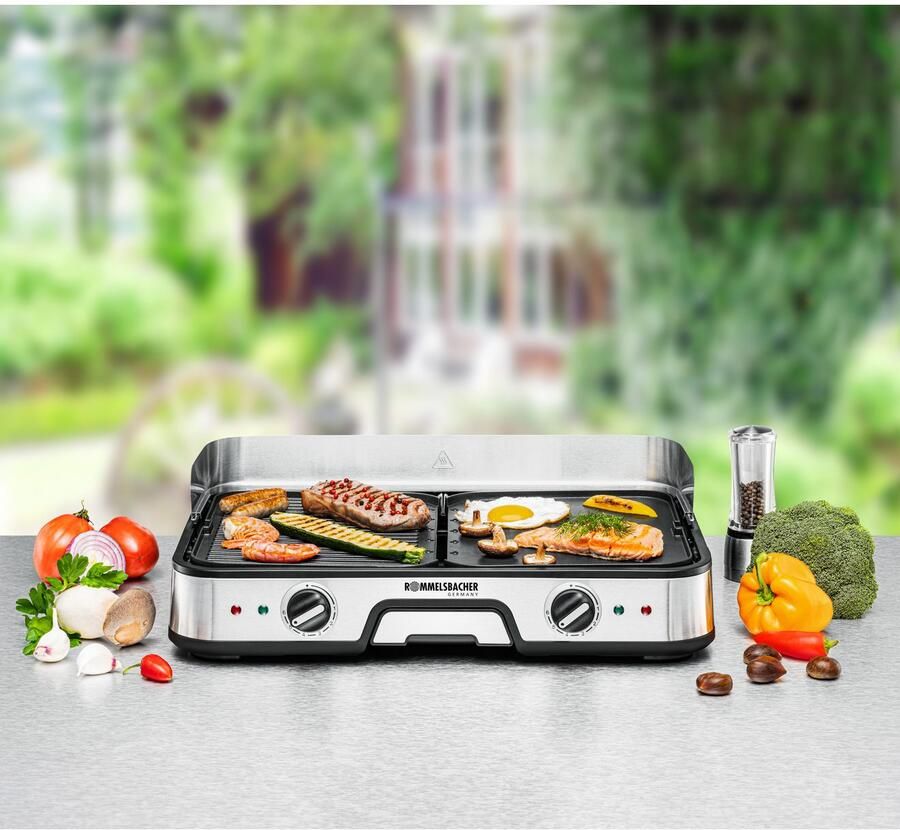 Rommelsbacher BBQ 2025 Tafelgrill 2000W Anti-aanbak & Vaatwasbestendig Voor Binnen & Buiten - Foto 3