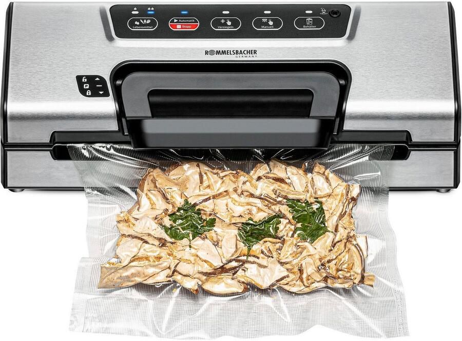 Rommelsbacher Vacuümmachine VAC 385 – RVS – Vacumeermachine met krachtige pomp – 12L min – Automatisch & handmatig – Inclusief folierol zakken & vacuümslang – Geschikt voor sous-vide - Foto 3